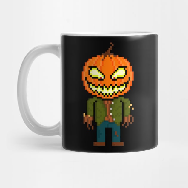 Pixel Monster Pumpkin Head by gkillerb